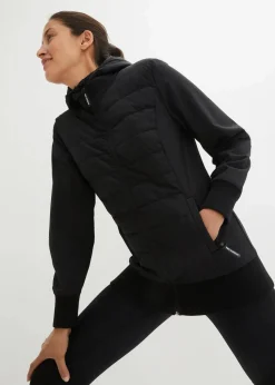 Damen bonprix Bekleidung·Jumpsuits|Bekleidung·Sweat|wasserabweisende, hybrid Steppjacke mit Materialmix