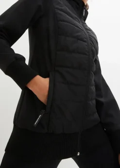 Damen bonprix Bekleidung·Jumpsuits|Bekleidung·Sweat|wasserabweisende, hybrid Steppjacke mit Materialmix