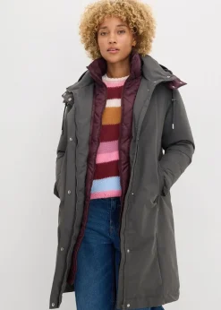 Damen bonprix Bekleidung·Hosen|Jacken & Mäntel|Wasserabweisende Outdoorjacke, 2in1-Optik