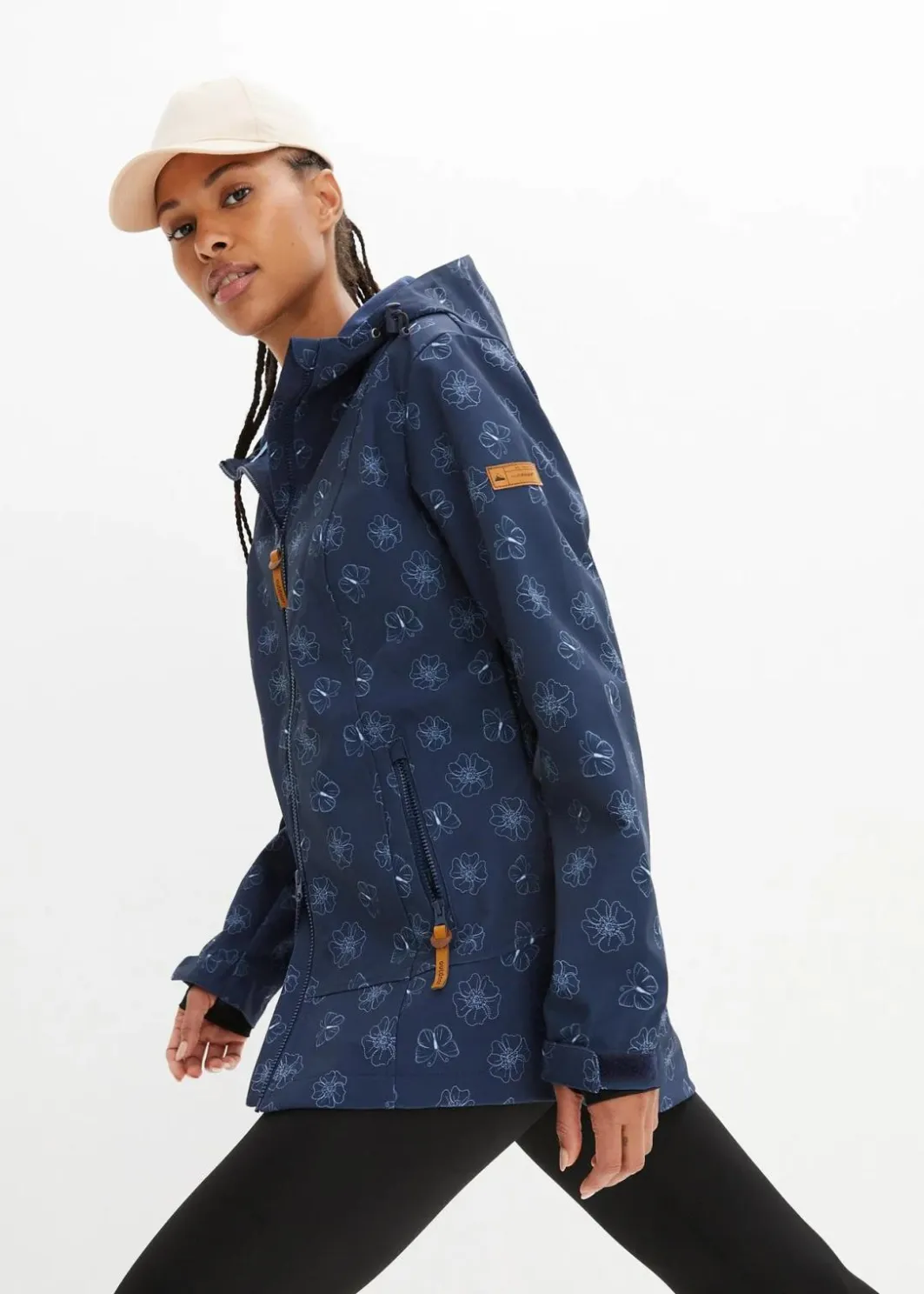 Damen bonprix Bekleidung·Hosen|Jacken & Mäntel|Wasserabweisende Softshelljacke mit Blumenmuster