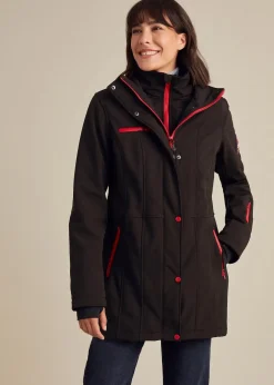 Outlet wasserabweisende Stretch-Softshell-Longjacke Damen Bekleidung·Hosen|Jacken & Mäntel
