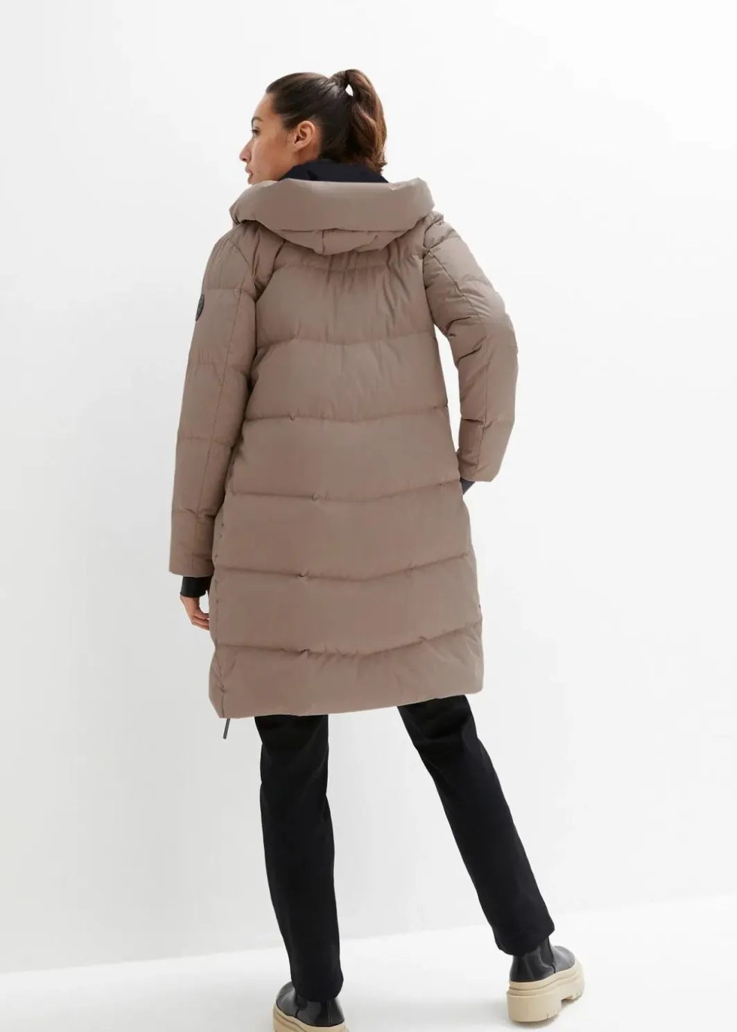 Damen bonprix Nachhaltigere Materialien|Jacken & Mäntel|wasserabweisender Daunenmantel mit bedrucktem Innenfutter