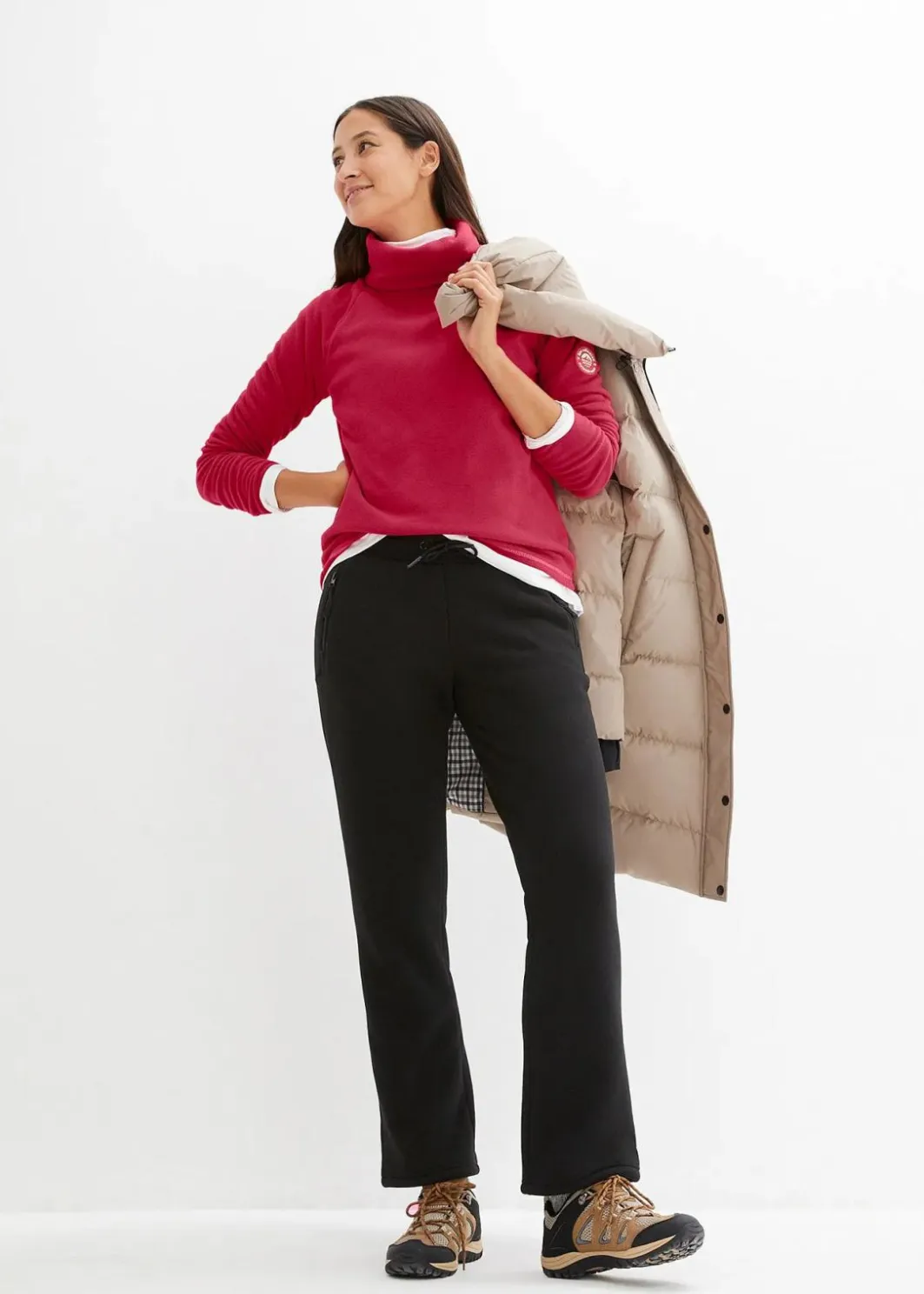 Damen bonprix Nachhaltigere Materialien|Jacken & Mäntel|wasserabweisender Daunenmantel mit bedrucktem Innenfutter