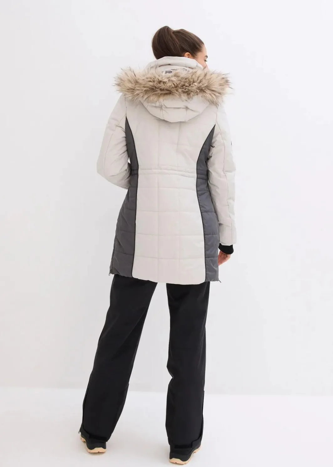 Online wasserabweisender Outdoor-Kurzmantel mit Fellimitat Damen Bekleidung·Hosen|Jacken & Mäntel