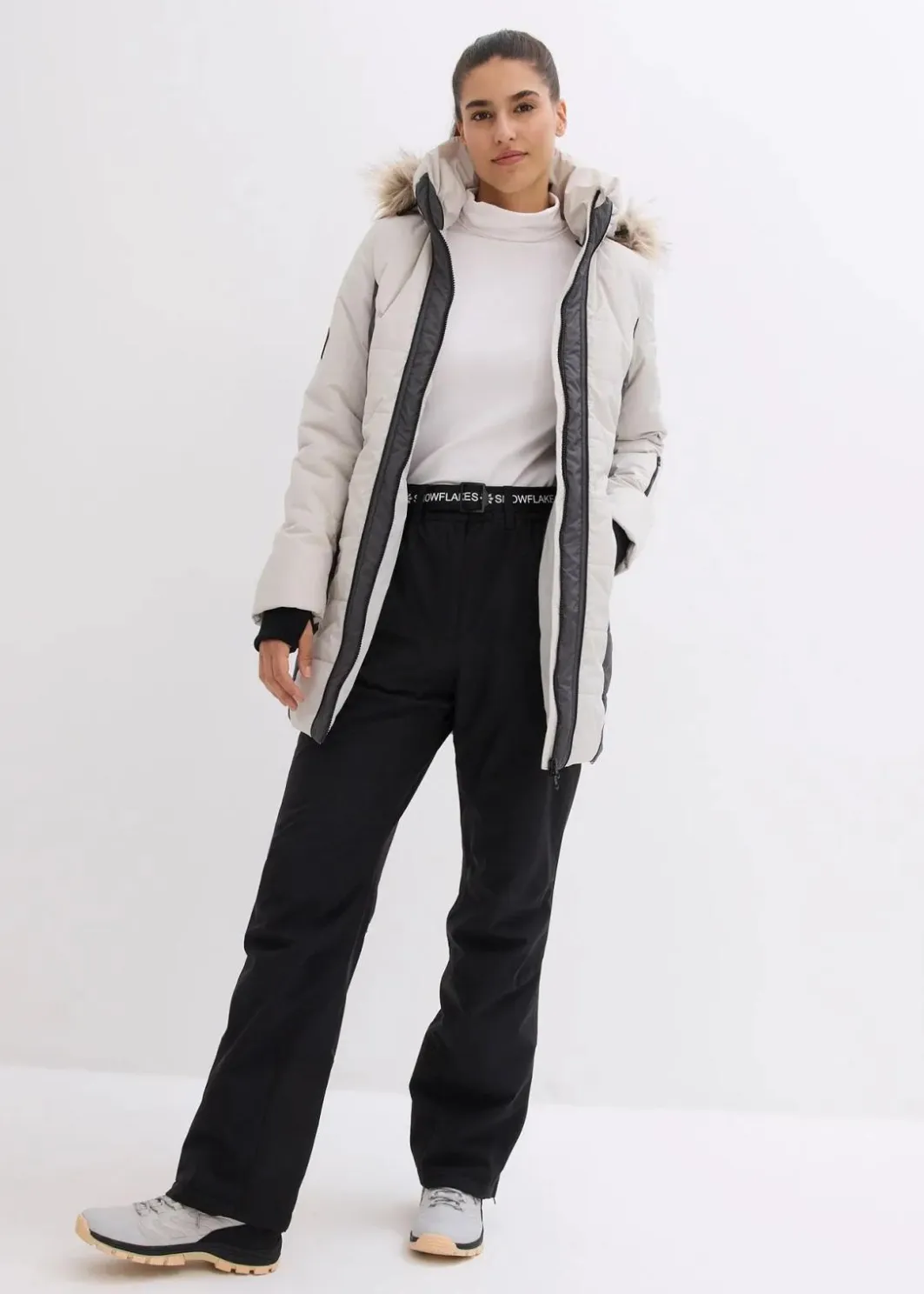 Online wasserabweisender Outdoor-Kurzmantel mit Fellimitat Damen Bekleidung·Hosen|Jacken & Mäntel