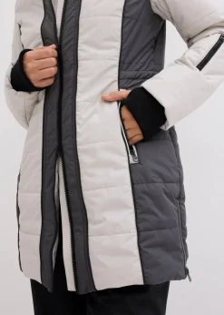 Online wasserabweisender Outdoor-Kurzmantel mit Fellimitat Damen Bekleidung·Hosen|Jacken & Mäntel