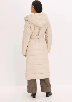 wasserabweisender Steppmantel mit Wollimitat Besatz und Bindegürtel (2-tlg.) Damen Jacken & Mäntel|Bekleidung·Hosen