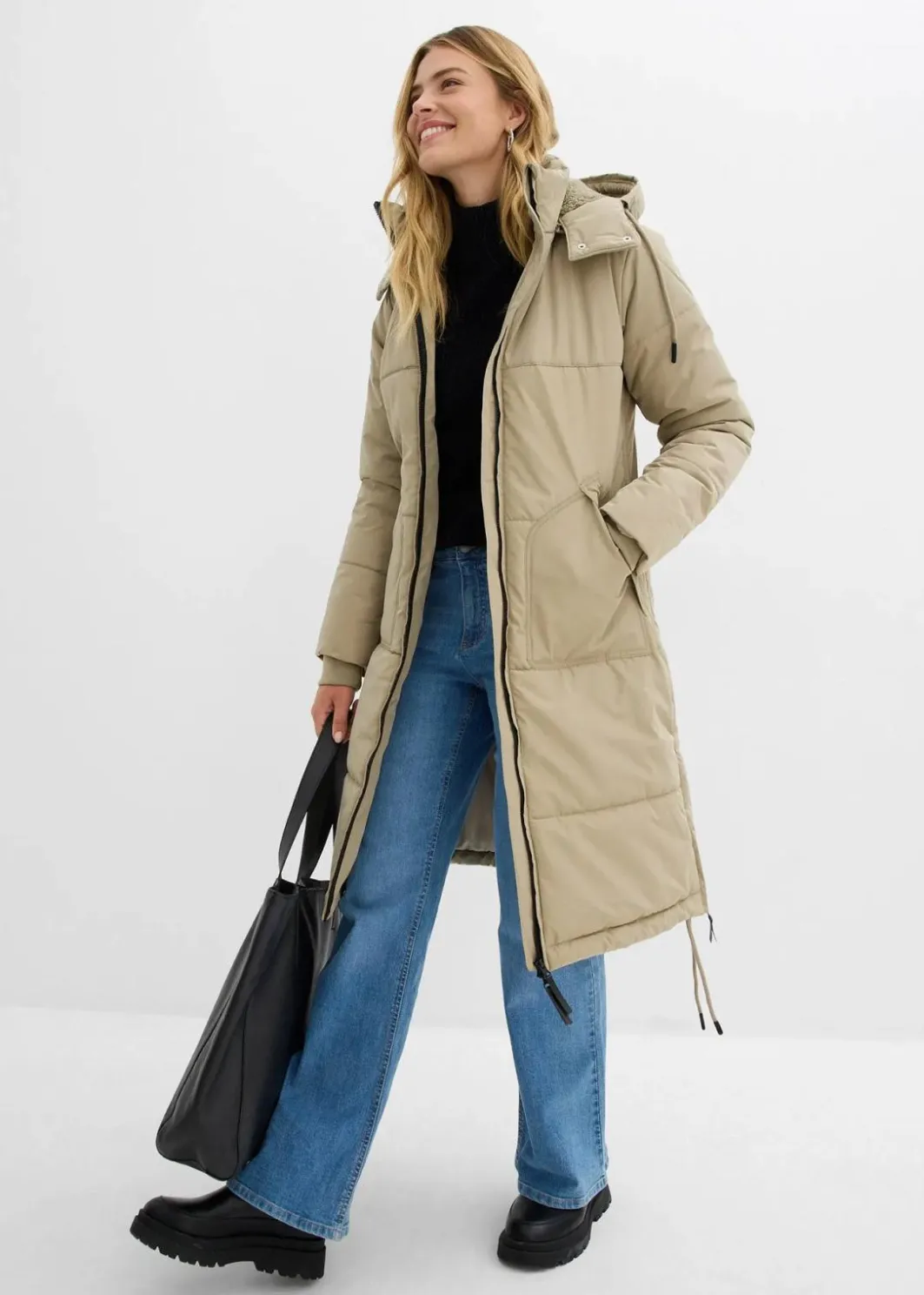 Damen bonprix Bekleidung·Hosen|Jacken & Mäntel|wasserabweisender Steppmantel