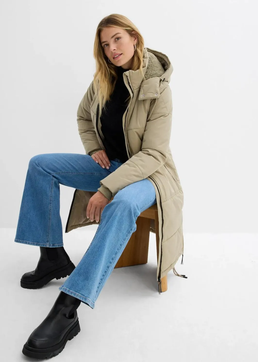 Damen bonprix Bekleidung·Hosen|Jacken & Mäntel|wasserabweisender Steppmantel