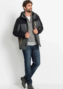 Discount wasserdichte Funktionsjacke mit abnehmbarer Kapuze Herren Große Größen|Outdoorbekleidung