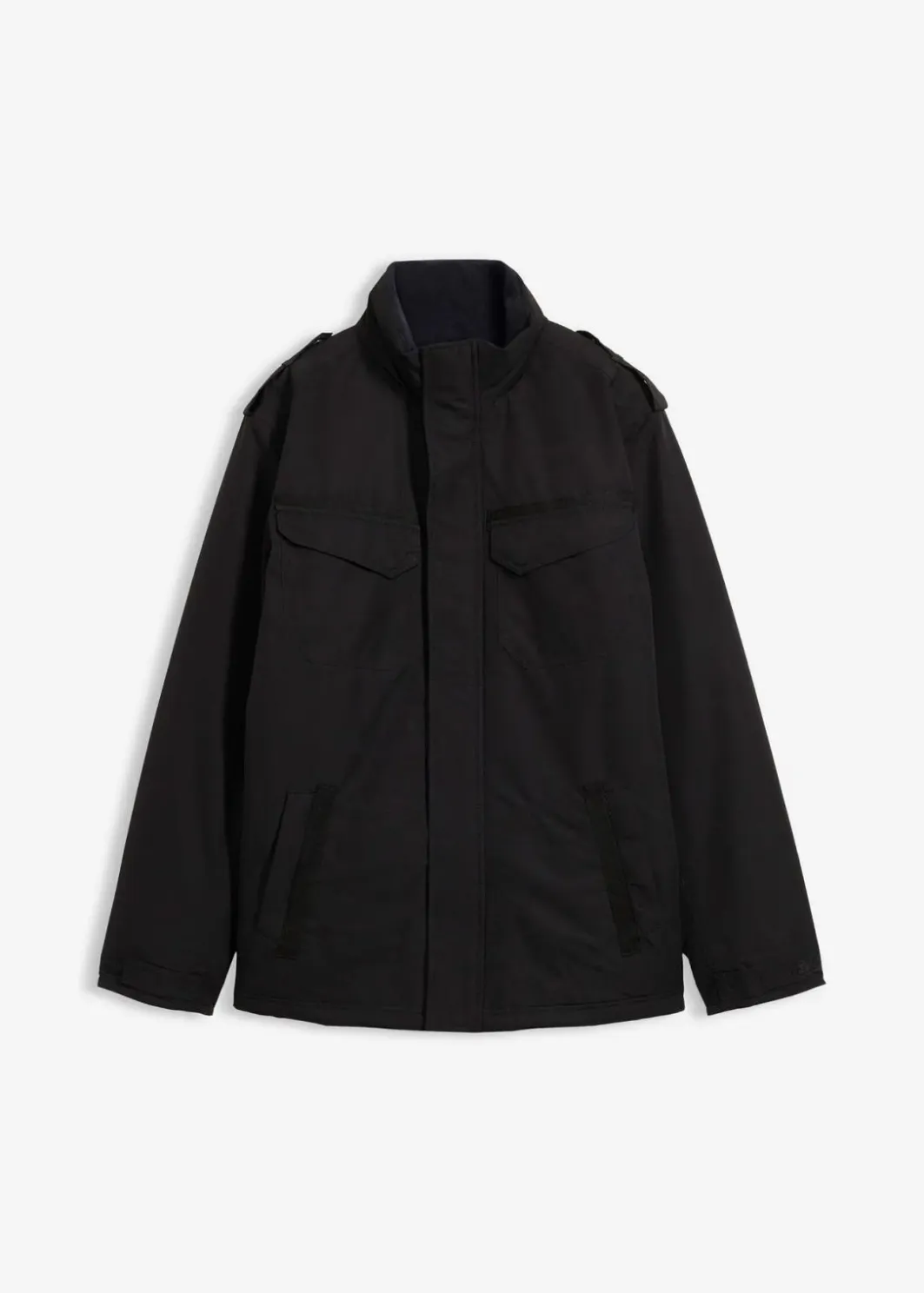 Outlet Wasserdichte Funktionsjacke mit Roll-in-Kapuze und Schulterklappen Herren Große Größen|Jacken & Mäntel