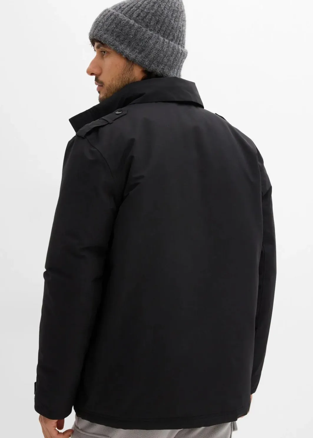 Outlet Wasserdichte Funktionsjacke mit Roll-in-Kapuze und Schulterklappen Herren Große Größen|Jacken & Mäntel