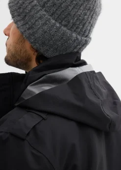 Outlet Wasserdichte Funktionsjacke mit Roll-in-Kapuze und Schulterklappen Herren Große Größen|Jacken & Mäntel