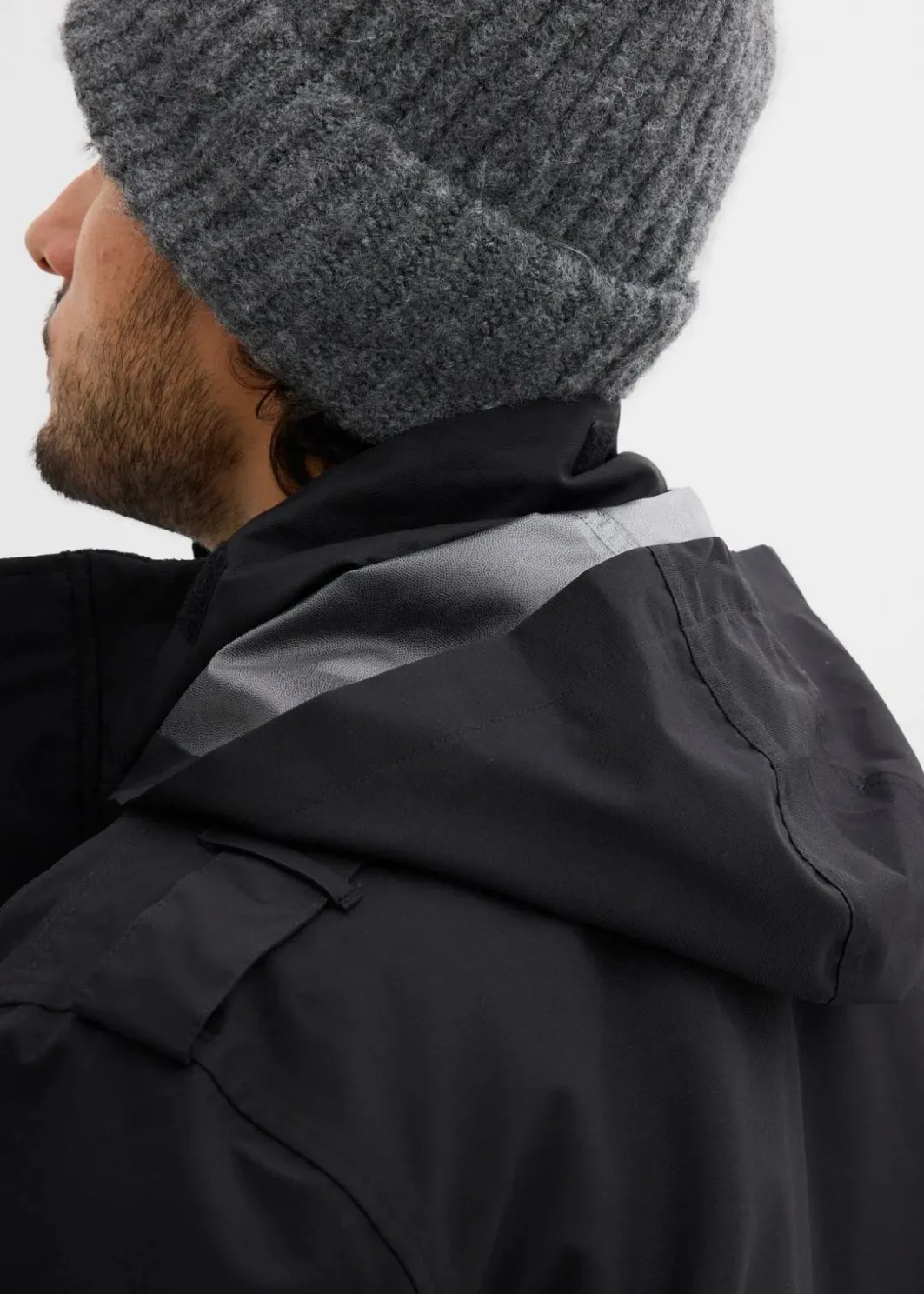 Outlet Wasserdichte Funktionsjacke mit Roll-in-Kapuze und Schulterklappen Herren Große Größen|Jacken & Mäntel