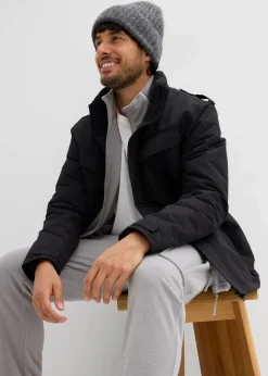 Outlet Wasserdichte Funktionsjacke mit Roll-in-Kapuze und Schulterklappen Herren Große Größen|Jacken & Mäntel