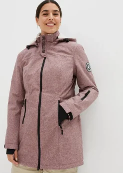 Damen bonprix Bekleidung·Hosen|Jacken & Mäntel|wasserdichte Funktions-Outdoor-Longjacke mit Teddyfleece