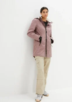 Damen bonprix Bekleidung·Hosen|Jacken & Mäntel|wasserdichte Funktions-Outdoor-Longjacke mit Teddyfleece
