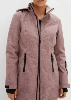 Damen bonprix Bekleidung·Hosen|Jacken & Mäntel|wasserdichte Funktions-Outdoor-Longjacke mit Teddyfleece