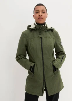 wasserdichte Funktions-Outdoor-Longjacke mit Teddyfleece Damen Jacken & Mäntel|Bekleidung·Hosen