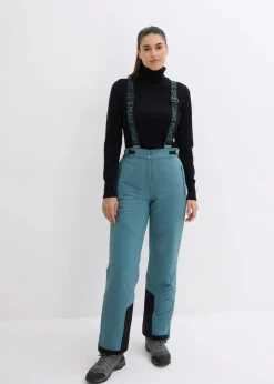 Clearance wasserdichte Ski Funktions-Thermohose mit abnehmbaren Trägern Damen Hosen|Sportbekleidung