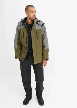 New wasserdichte Winter-Funktionsjacke mit abnehmbarer Kapuze Herren Große Größen|Outdoorbekleidung