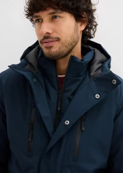 Outlet wasserdichte Winter-Funktionsjacke mit Windfang Herren Große Größen|Outdoorbekleidung