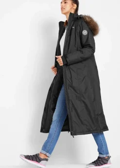 Damen bonprix Bekleidung·Hosen|Jacken & Mäntel|wasserdichter Outdoor-Mantel mit Fellimitat