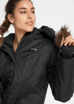 Damen bonprix Bekleidung·Hosen|Jacken & Mäntel|wasserdichter Outdoor-Mantel mit Fellimitat