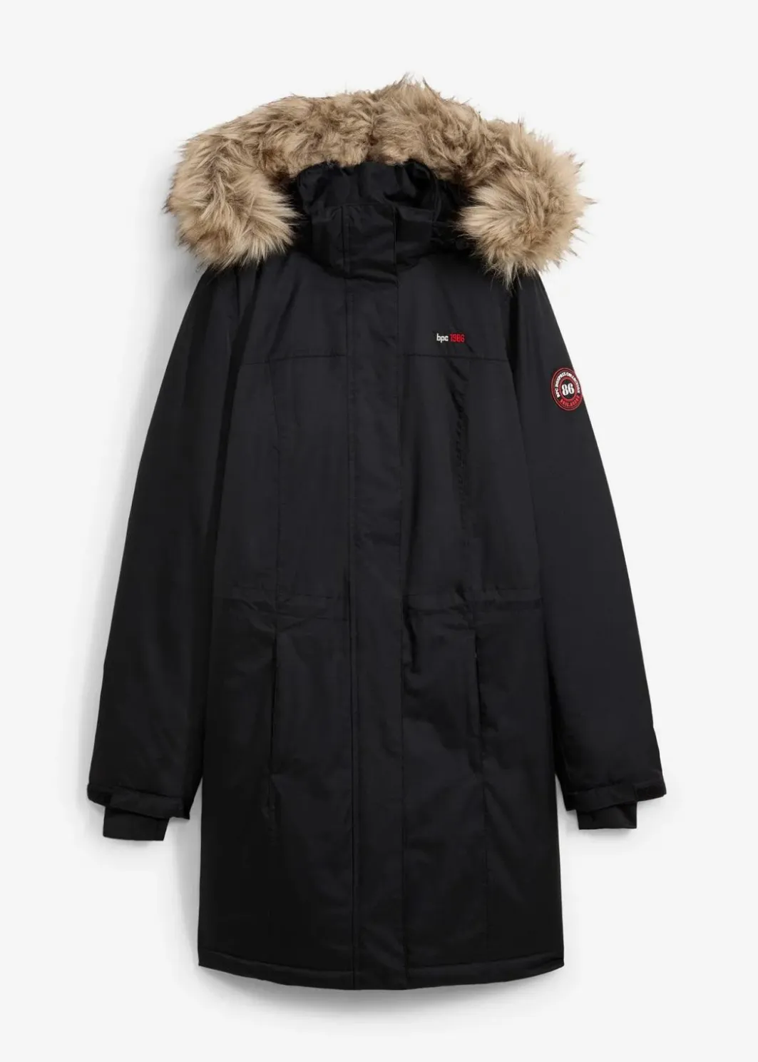 Damen bonprix Bekleidung·Hosen|Jacken & Mäntel|wasserdichter, warmer Funktions-Outdoor-Mantel mit Fellimitat