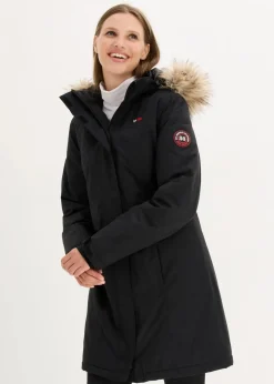 Damen bonprix Bekleidung·Hosen|Jacken & Mäntel|wasserdichter, warmer Funktions-Outdoor-Mantel mit Fellimitat