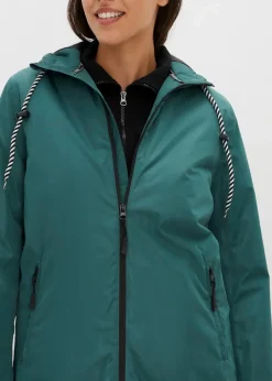 Damen bonprix Nachhaltigere Materialien|Jacken & Mäntel|wasserdichter, wattierter Regenmantel in Midi-Länge