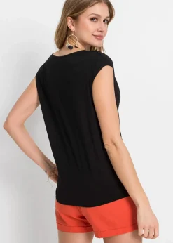 Damen bonprix Shirts & Tops|Nachhaltigere Materialien|Wasserfall-Shirt aus Viskose-Mix