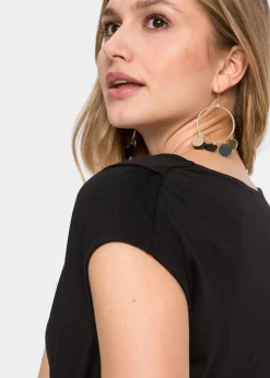 Damen bonprix Shirts & Tops|Nachhaltigere Materialien|Wasserfall-Shirt aus Viskose-Mix