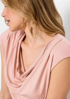 Damen bonprix Nachhaltigere Materialien|Shirts & Tops|Wasserfall-Shirt aus Viskose-Mix