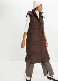 Outlet Wattierte Steppweste mit abnehmbarer Kapuze Damen Nachhaltigere Materialien|Jacken & Mäntel
