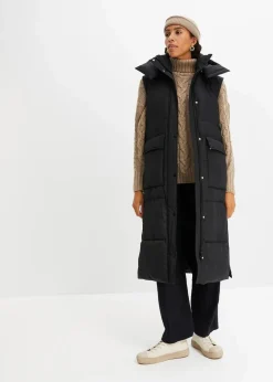 Damen bonprix Nachhaltigere Materialien|Jacken & Mäntel|Wattierte Steppweste mit abnehmbarer Kapuze