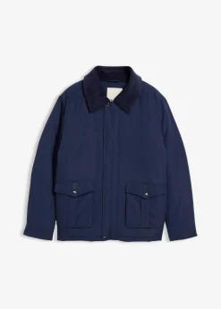 Herren bonprix Große Größen|Jacken & Mäntel|Wattierte Winterjacke mit Cordkragen