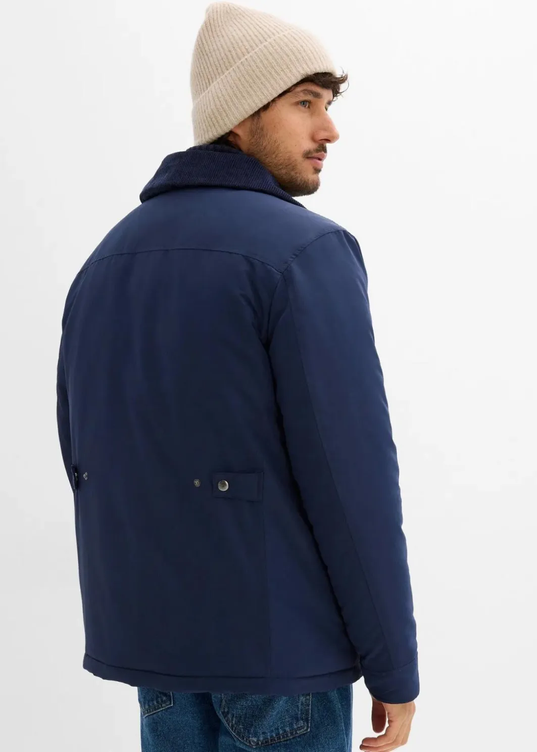 Herren bonprix Große Größen|Jacken & Mäntel|Wattierte Winterjacke mit Cordkragen