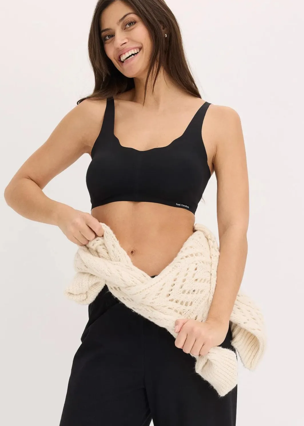 Damen bonprix Seamless|Bhs|Wattierter Feel Comfort Lasercut T-Shirt BH ohne Bügel