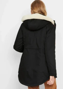 Damen bonprix Bekleidung·Hosen|Jacken & Mäntel|Wattierter Parka mit Fellimitat-Besatz