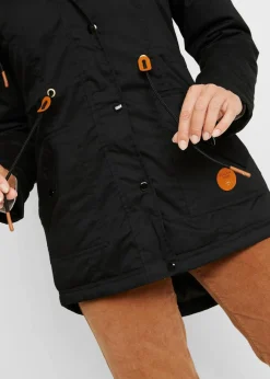 Damen bonprix Bekleidung·Hosen|Jacken & Mäntel|Wattierter Parka mit Fellimitat-Besatz
