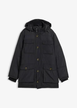 Online wattierter Stepp-Parka mit aufgesetzten Taschen und abnehmbarer Kapuze Herren Große Größen|Jacken & Mäntel