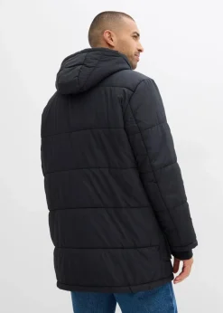 Online wattierter Stepp-Parka mit aufgesetzten Taschen und abnehmbarer Kapuze Herren Große Größen|Jacken & Mäntel