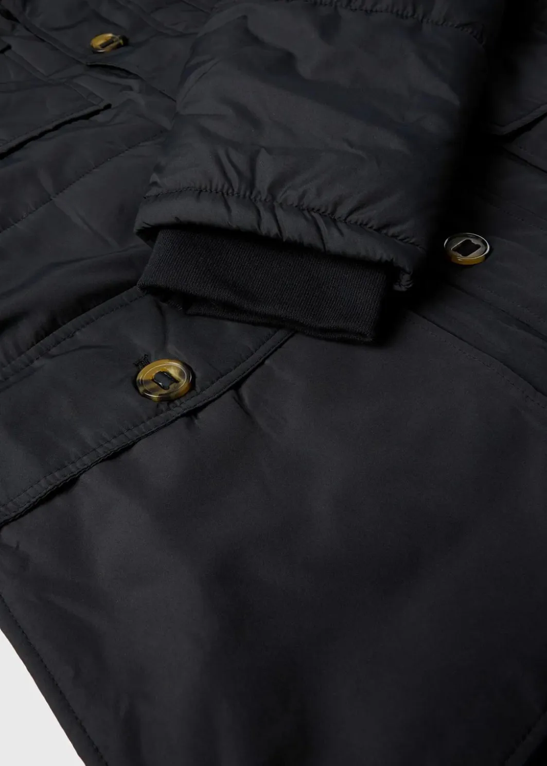 Online wattierter Stepp-Parka mit aufgesetzten Taschen und abnehmbarer Kapuze Herren Große Größen|Jacken & Mäntel