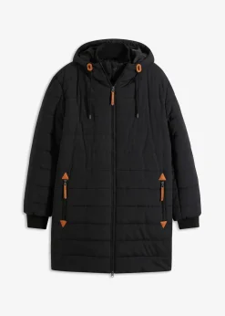 Clearance wattierter Stepp-Parka mit Kapuze und Lederimitat-Details Herren Große Größen|Jacken & Mäntel