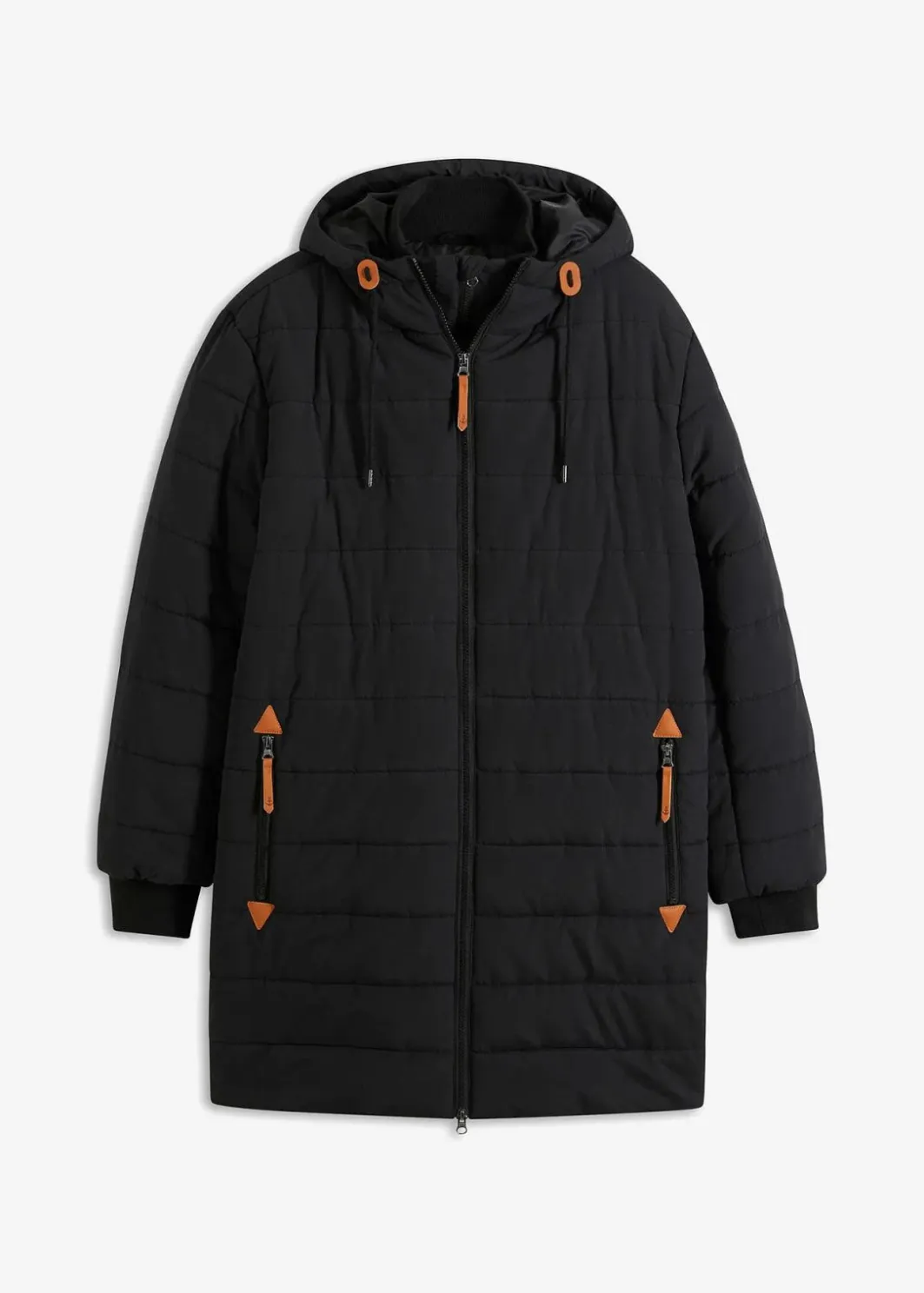 Clearance wattierter Stepp-Parka mit Kapuze und Lederimitat-Details Herren Große Größen|Jacken & Mäntel