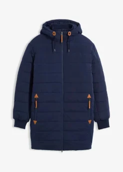 Outlet wattierter Stepp-Parka mit Kapuze und Lederimitat-Details Herren Jacken & Mäntel|Große Größen