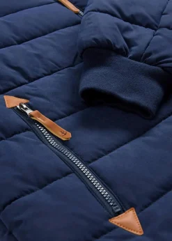 Outlet wattierter Stepp-Parka mit Kapuze und Lederimitat-Details Herren Jacken & Mäntel|Große Größen