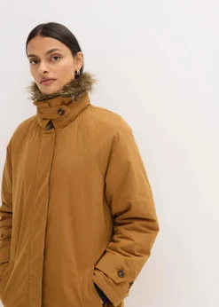 Wattierter Trenchcoat mit abnehmbaren Fellkragen Damen Bekleidung·Hosen|Jacken & Mäntel
