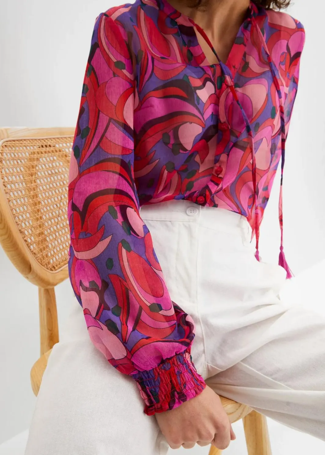 Damen bonprix Hosen|Bekleidung·Kleider|Webhose aus Leinen-Baumwoll-Mix